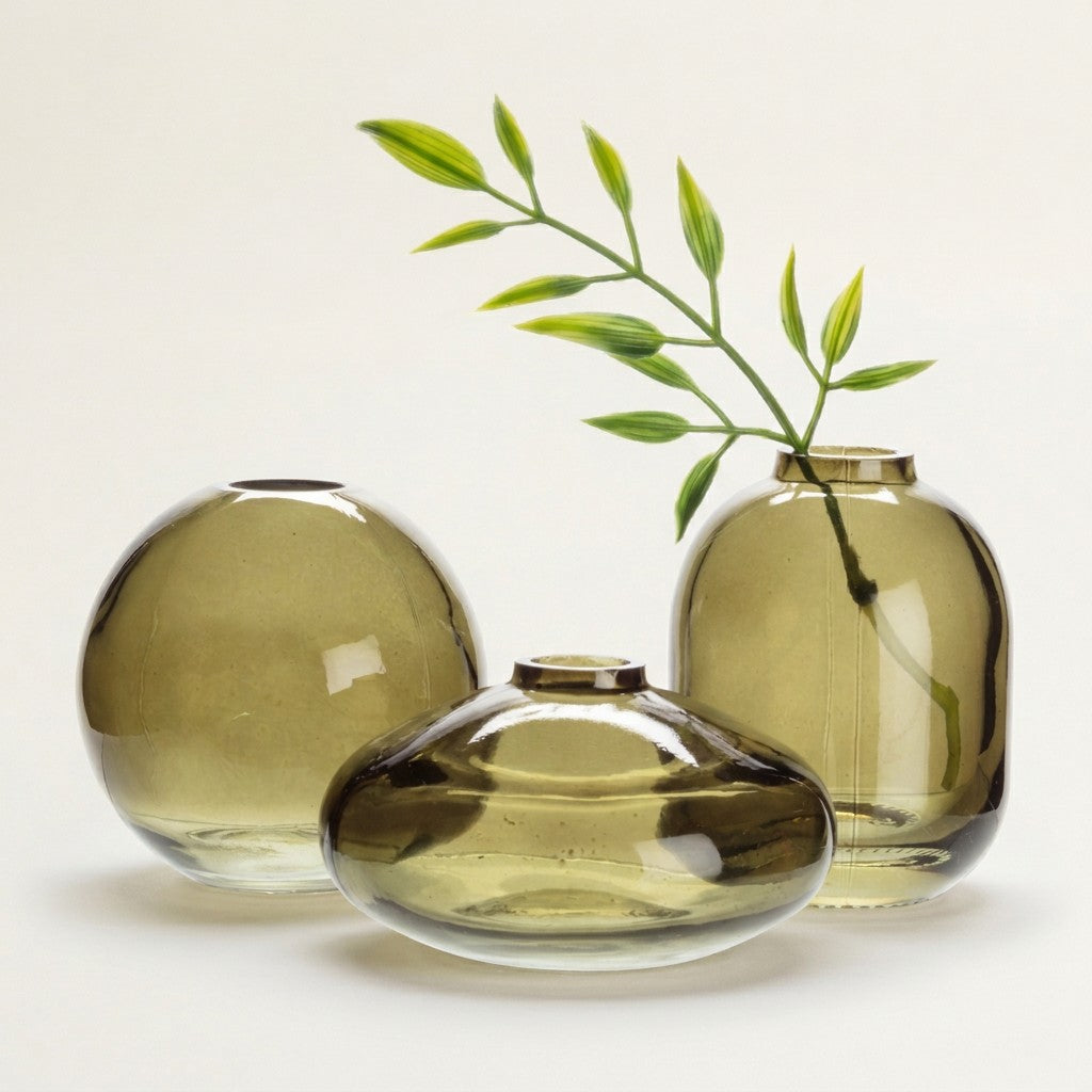 Medium Barrel Bud Vase, Moss Green