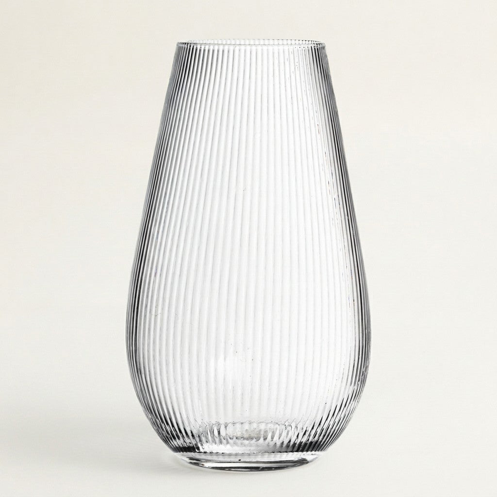 Large Narrow Optic Wide Bottom Vase