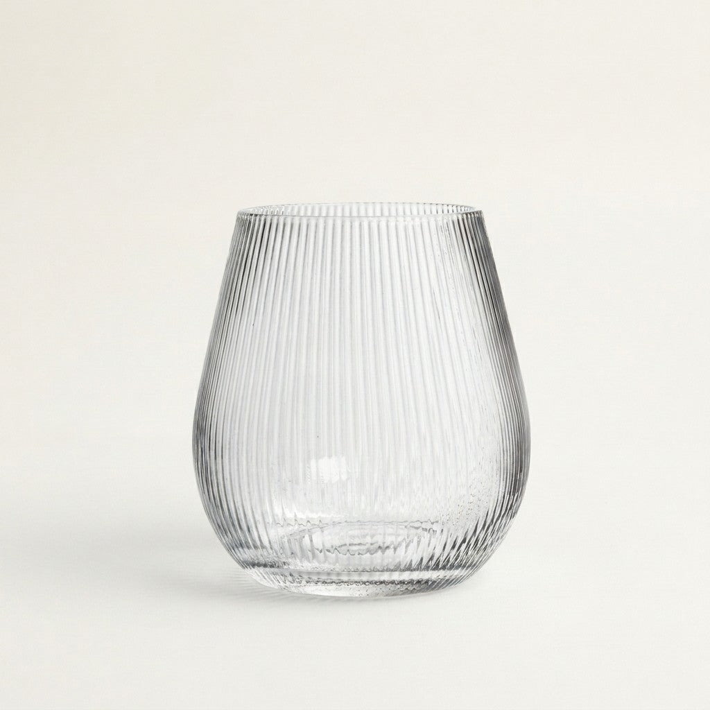 Large Narrow Optic Wide Bottom Vase