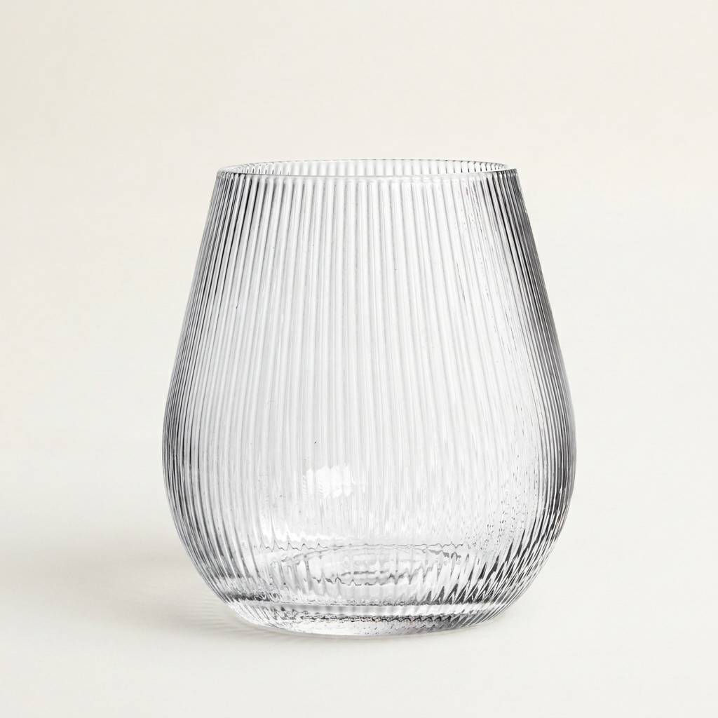 Large Narrow Optic Wide Bottom Vase