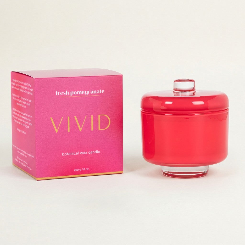 Fresh Pomegranate Candle in Pedestal Jar