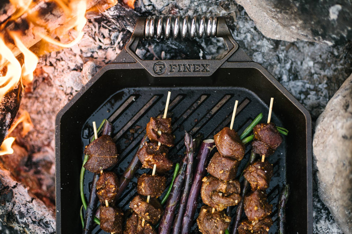 Finex 12 Inch Cast Iron Double Handle Grill Pan