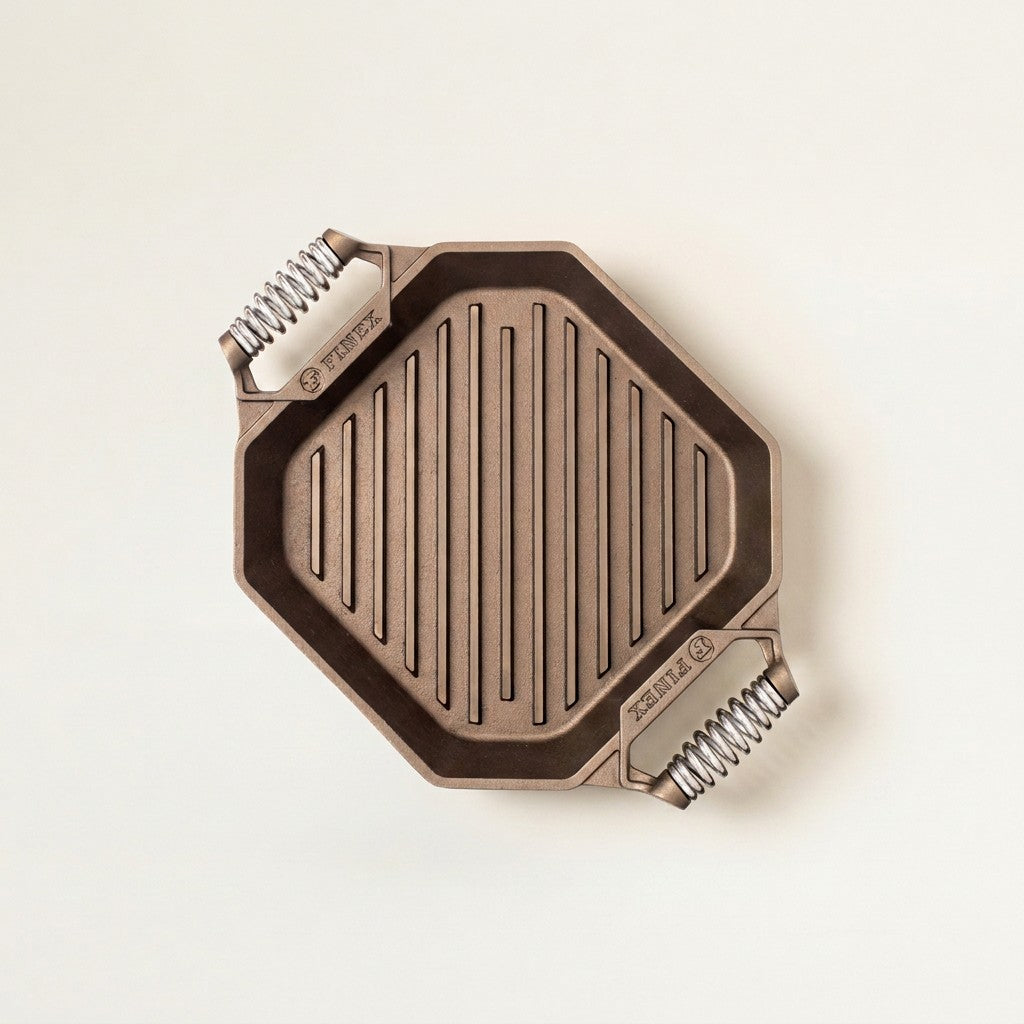 Finex 12 Inch Cast Iron Double Handle Grill Pan