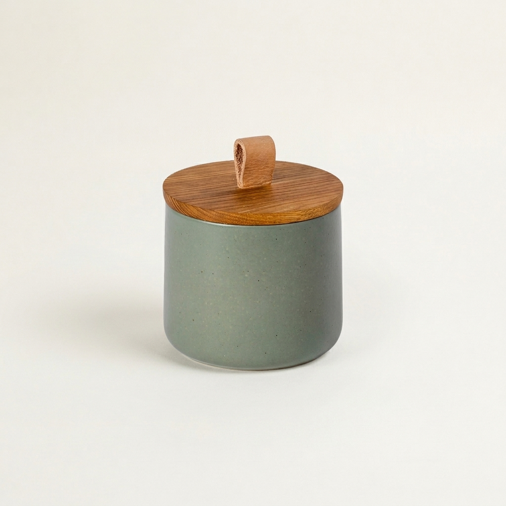 Pacifica Artichoke Canister with Oak Lid