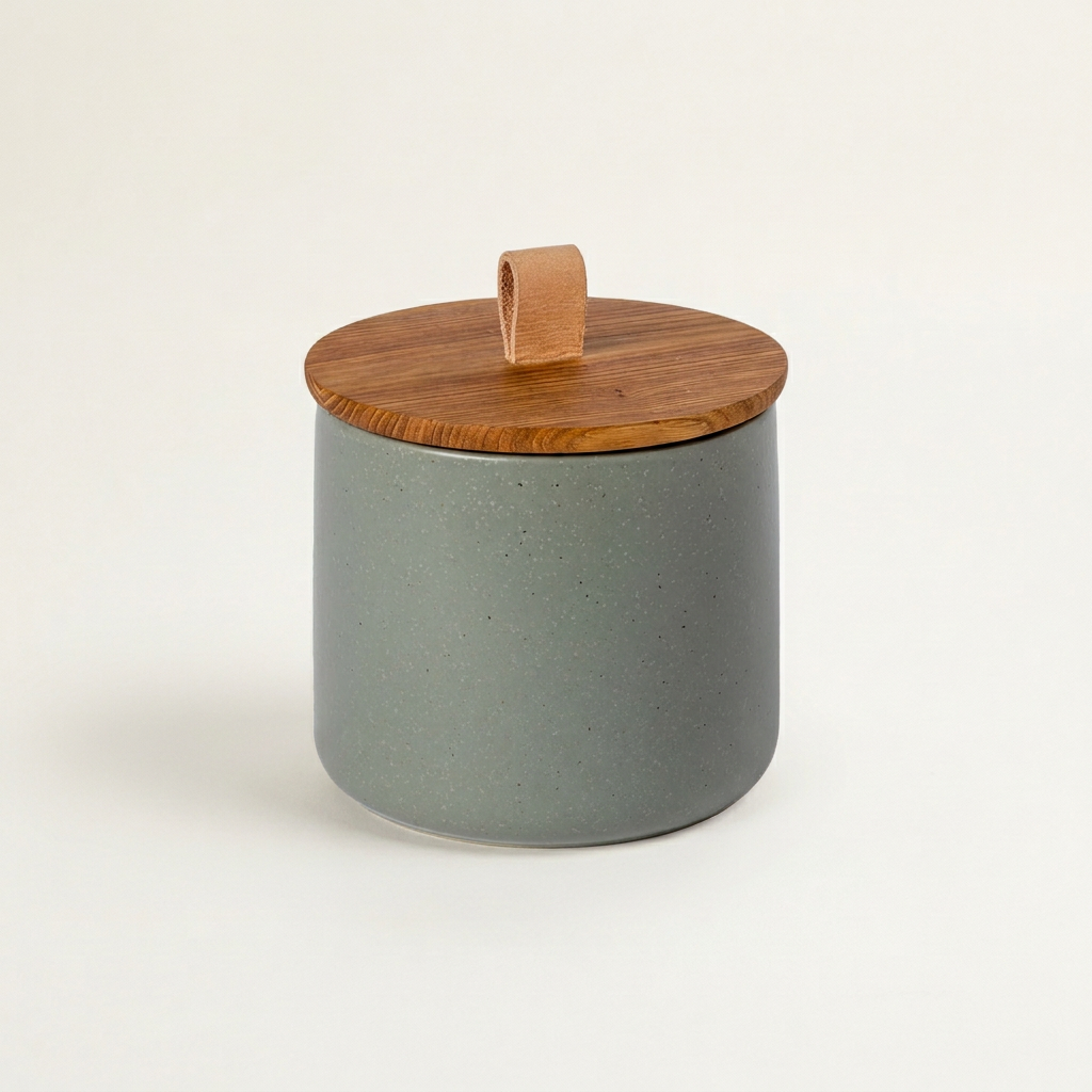 Pacifica Artichoke Canister with Oak Lid