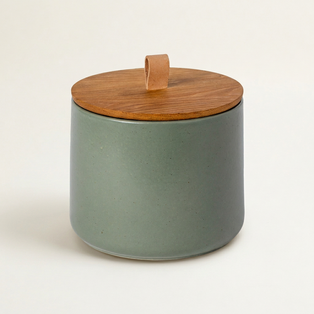Pacifica Artichoke Canister with Oak Lid