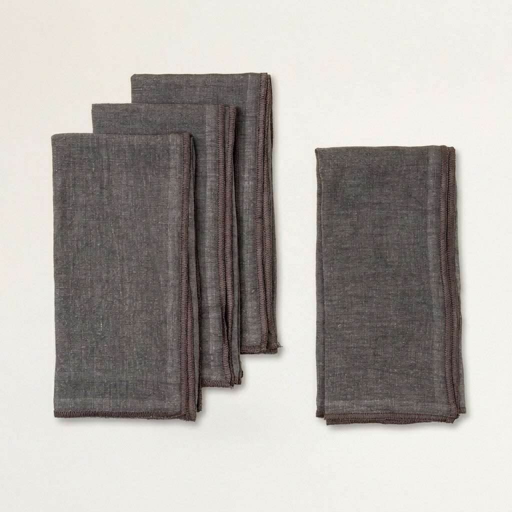 Stonewashed Linen Napkins Set of 4