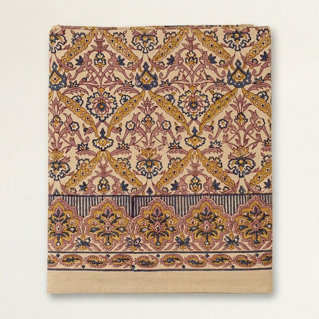 Luna Vine Block Print Tablecloth