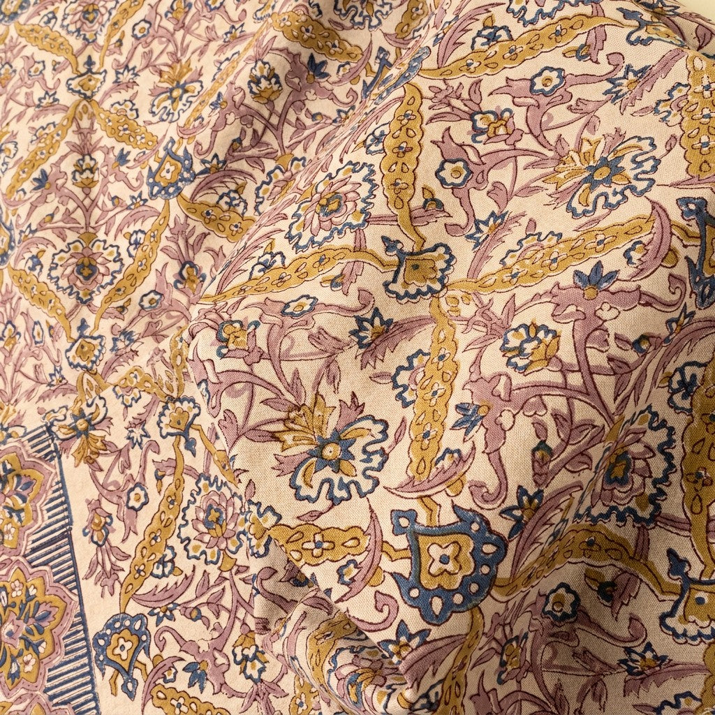 Luna Vine Block Print Tablecloth