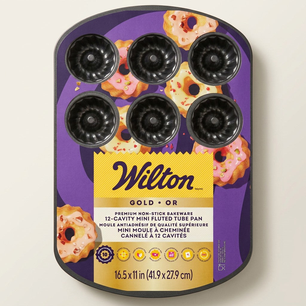 Gold Non-Stick Bakeware Mini Fluted Pan