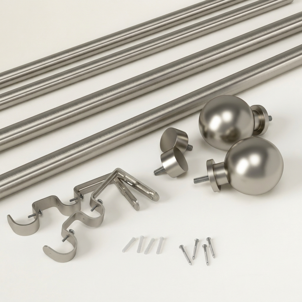 Bolas Double Curtain Rod, 1" & ¾" Diameter