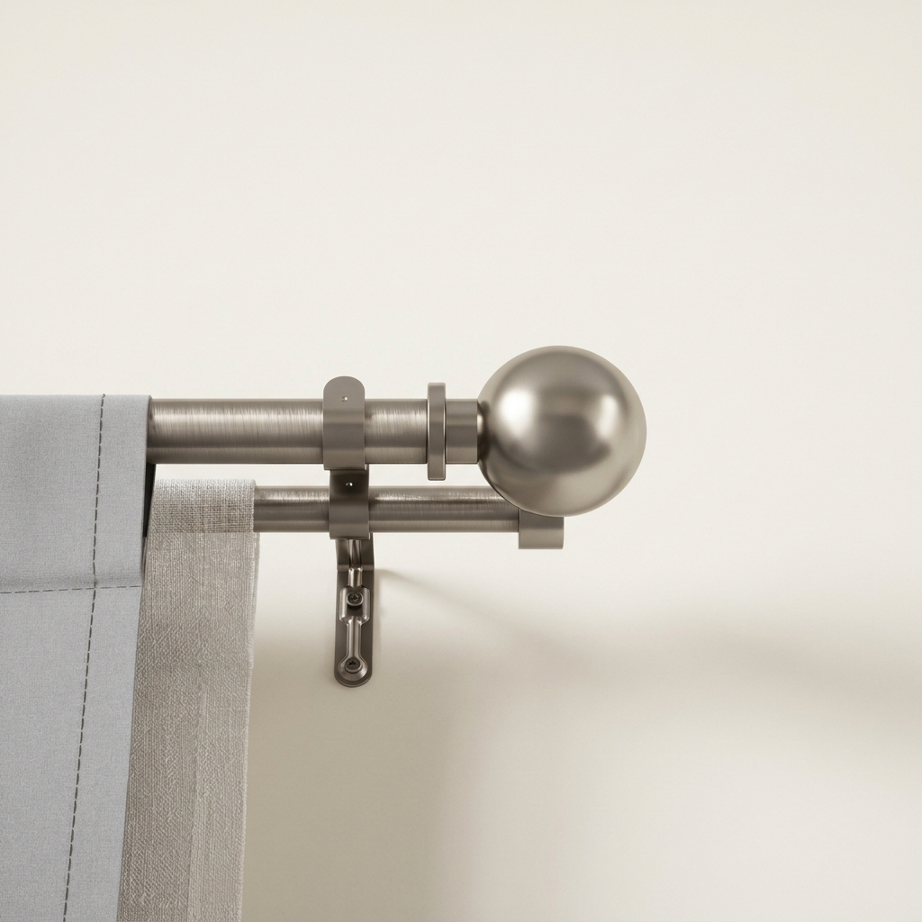 Bolas Double Curtain Rod, 1" & ¾" Diameter