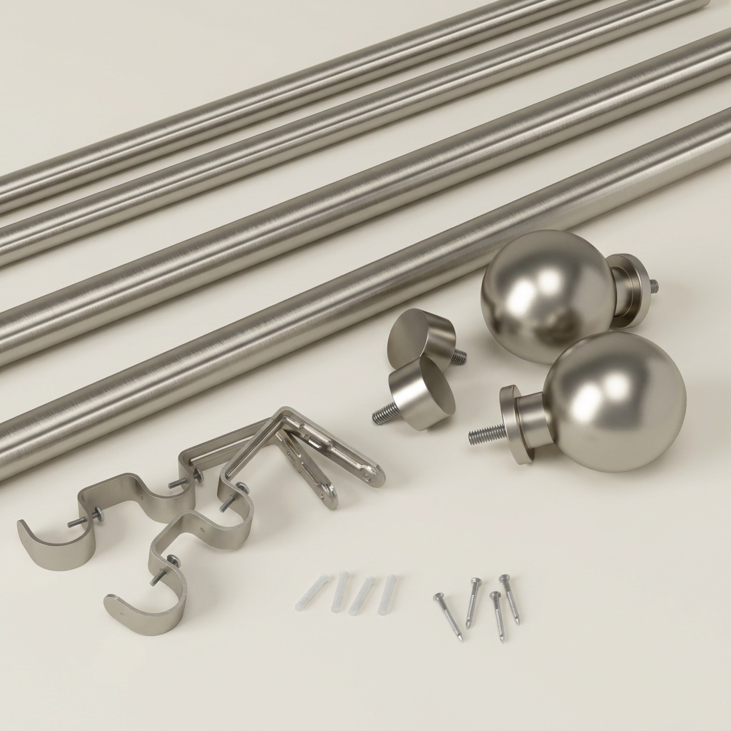 Bolas Double Curtain Rod, 1" & ¾" Diameter
