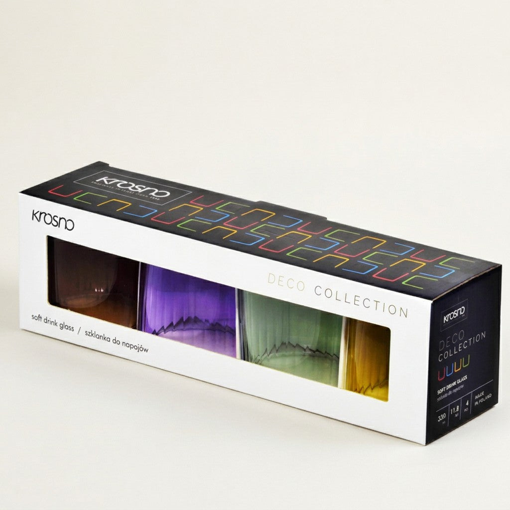 Krosno Deco Tumblers, Set of 4, 350 ml