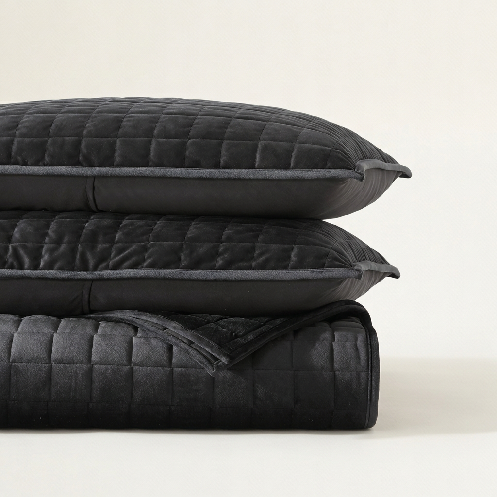 Vera Wang Diamond Velvet Quilt Set