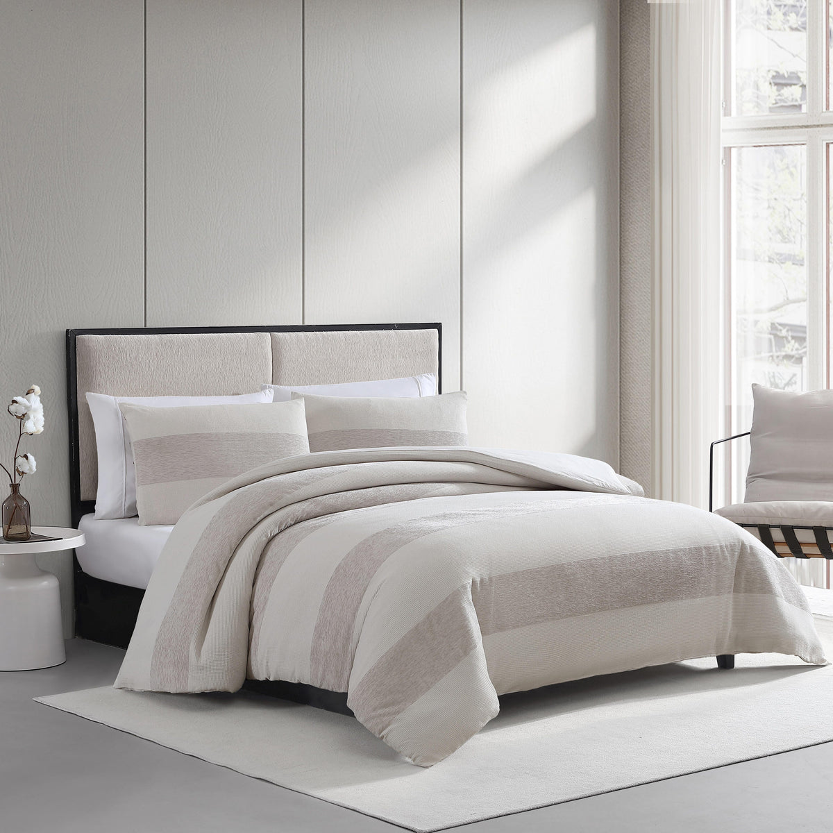 Chenille Waffle Stripe Comforter Set