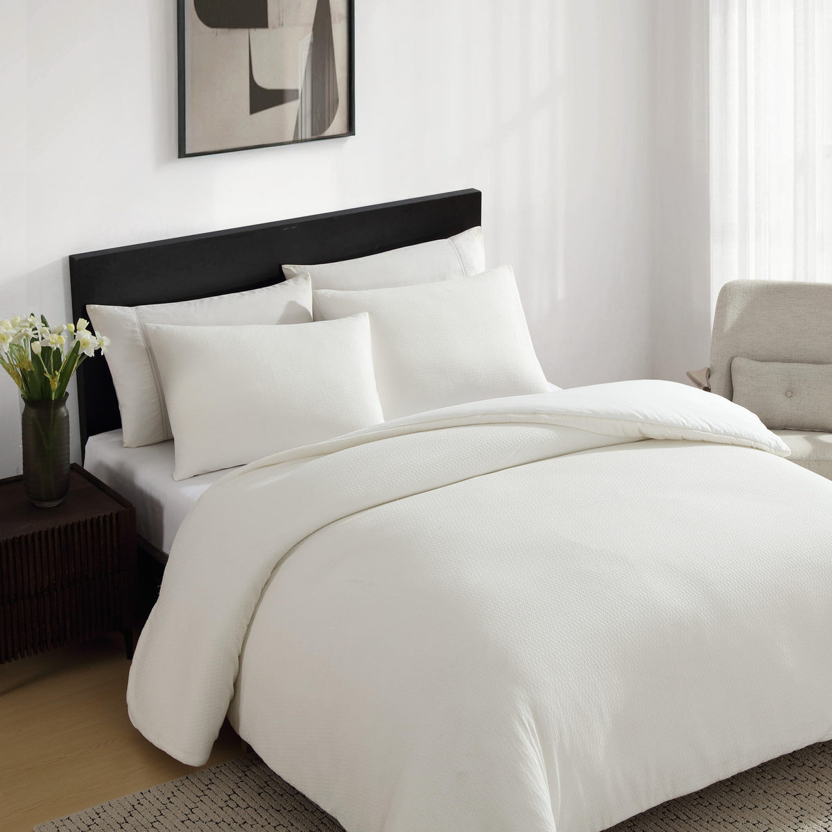 Threaded Basketweave Comforter Set