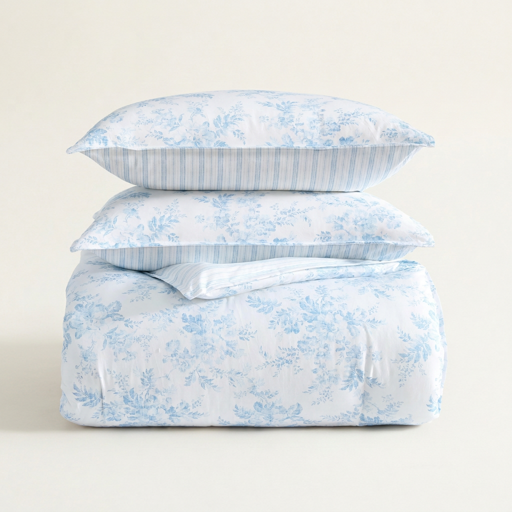Anlise Floral/Dilly Dally Stripe Comforter Set